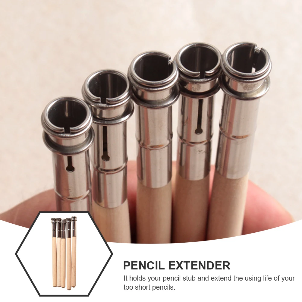 

15pcs Pencil Extender Lightweight Compact Premium Wood Iron Ergonomic Suitable Home School Office Studio Practical Stationery