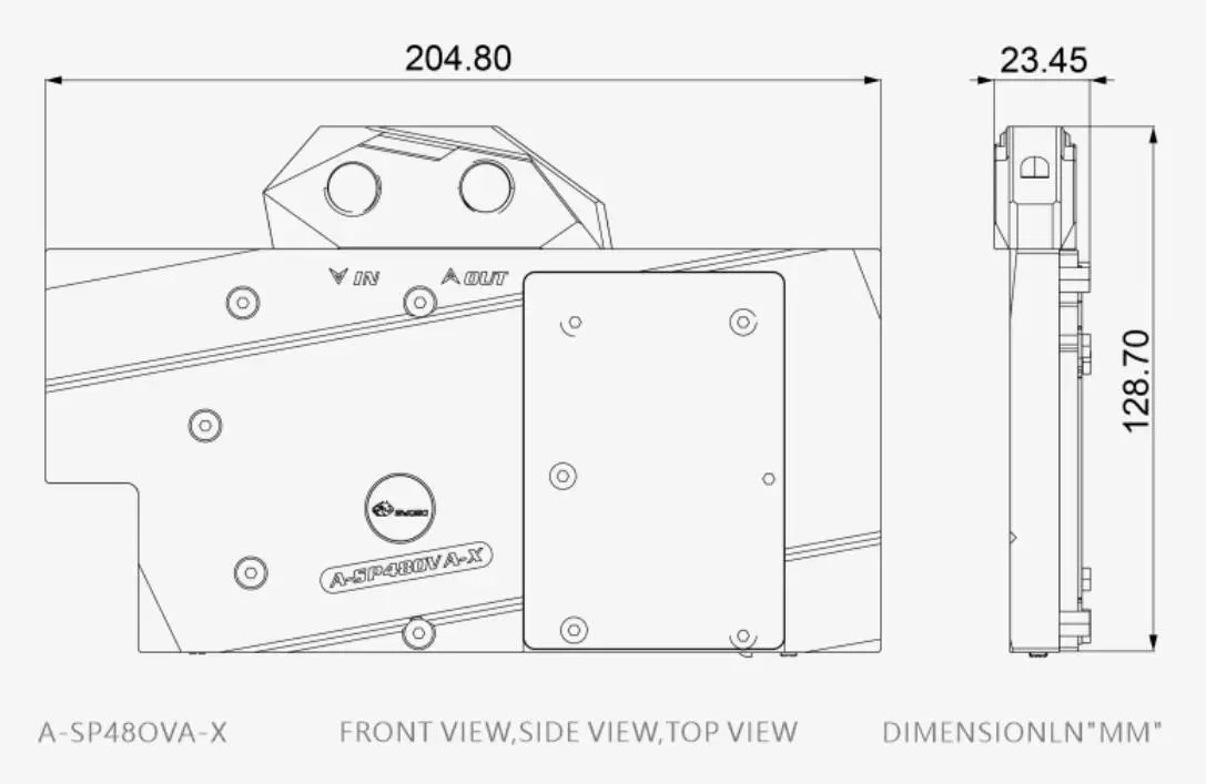 사파이어 펄스 RX580 8GD5 (11265-05-20G) / 풀 커버 그래픽 카드 비디오 카드 블록 RGB A-SP48OVA-X용 BYKSKI 워터 블록