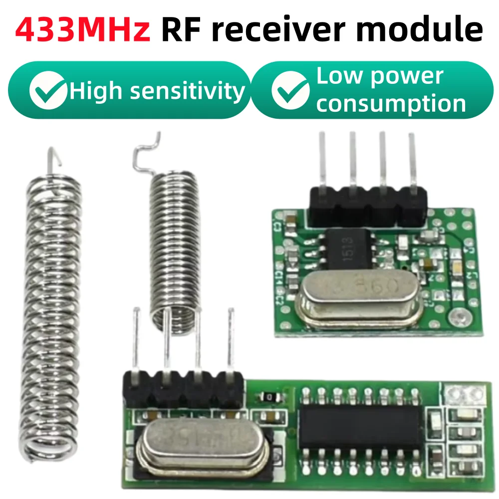 10-1pcs,Superheterodyne RF Receiver and Transmitter Module 433Mhz Remote Controls For Arduino Uno Wireless Module DIY Kits