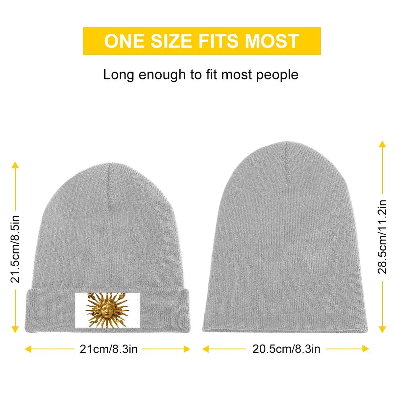 Symbol of Louis XIV the Sun King - Transparent Background Knitted Hat Fluffy Hat custom hats Caps For Men Women's