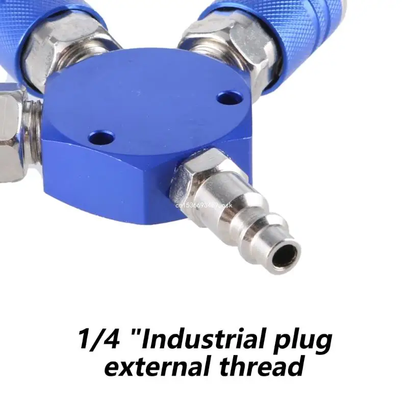 Air Splitter 1/4inch NPT 3-Way Air Manifold With 3pcs Industrial Quick Couplers Plug Air Compressor Hose Accessories