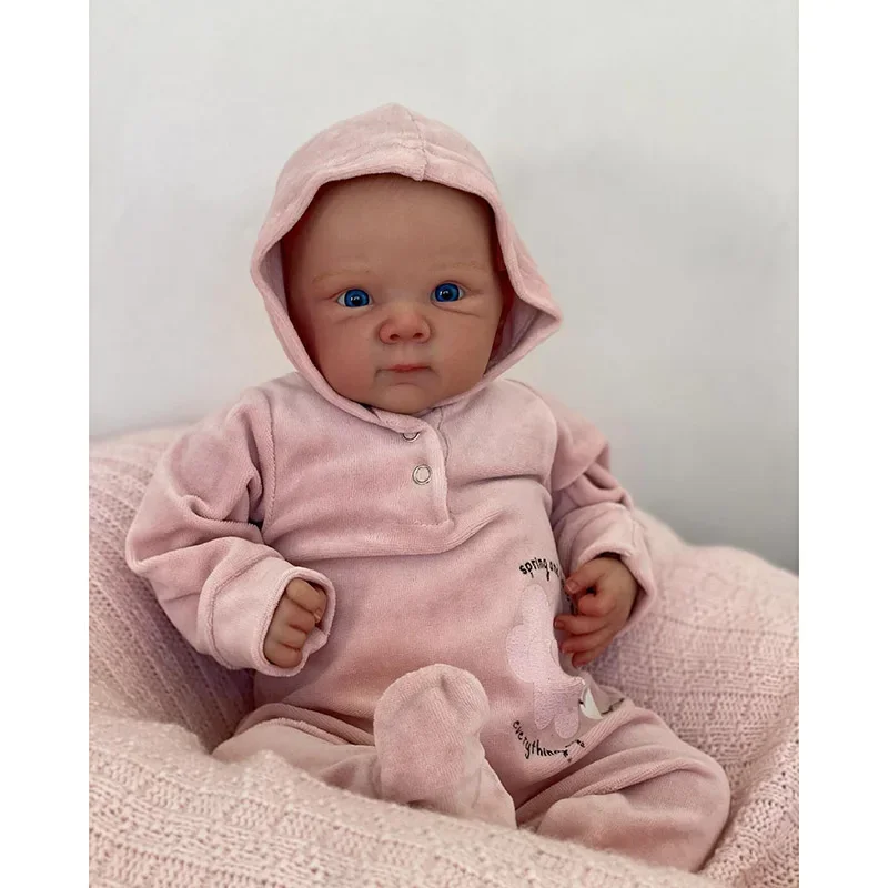 48cm  Full Vinyl Body Bettie Painted Hair Lifelike Cuddly Baby Multiple Layers Painting 3D Skin with Visible Veins