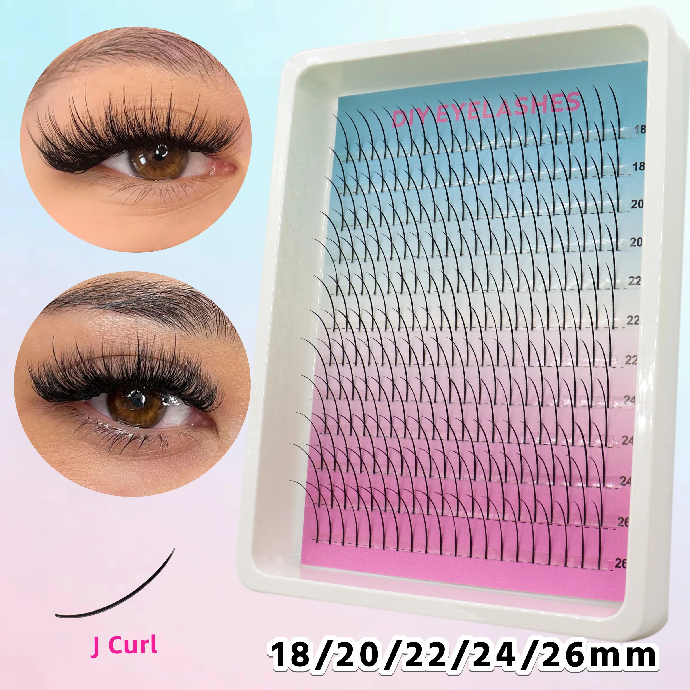 New Arrival Fairy Spiky Lashes Mixed Lengths 18-26mm Soft & Lightweight High Quality DIY Self-Grafting False Eyelashes