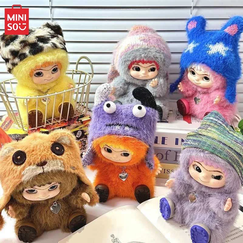

MINISO Wakuku Fuzzy Trendy Fun Party Blind Box Cute Action Figure Mystery Box Cute Doll Bag Pendant Doll Surprise Gift Toy