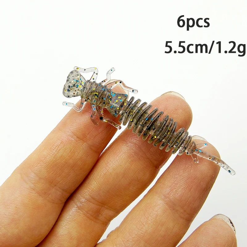 6 Stück Angelköder, weich, 5,5 cm/7,5 cm/10 cm, künstlicher Köder, Angelgerät – Detail 8