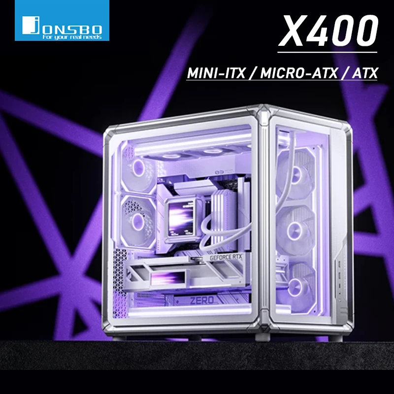 Jonsbo X400 ATX Sea View Room Desktop Chassis Esports Framework ARGB Lighting Effect Support back plug/360 Water Cooling PC Case