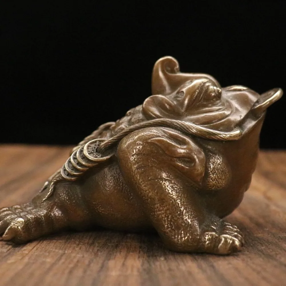 Lucky Money Toad Figurine: Three-Legged Toad Vintage Decorative Gift