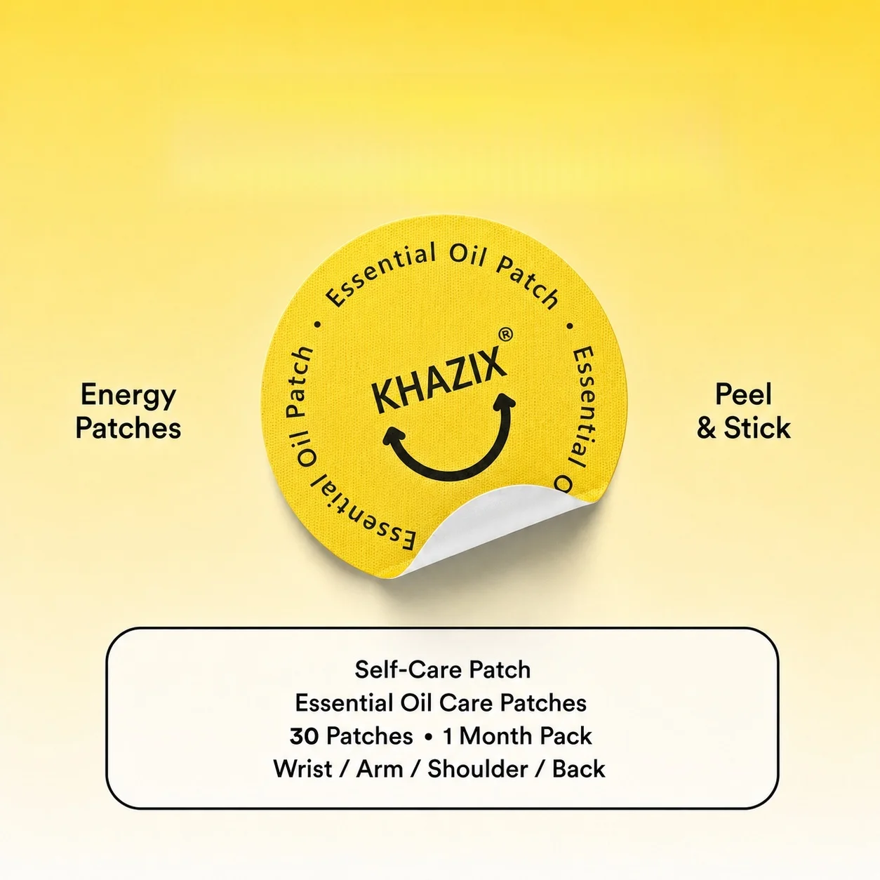30Pcs Energy Patches Natural Ingredients Vegan Friendly Daily Energy Boost Patch Portable Body Stickers for Work Travel Sports