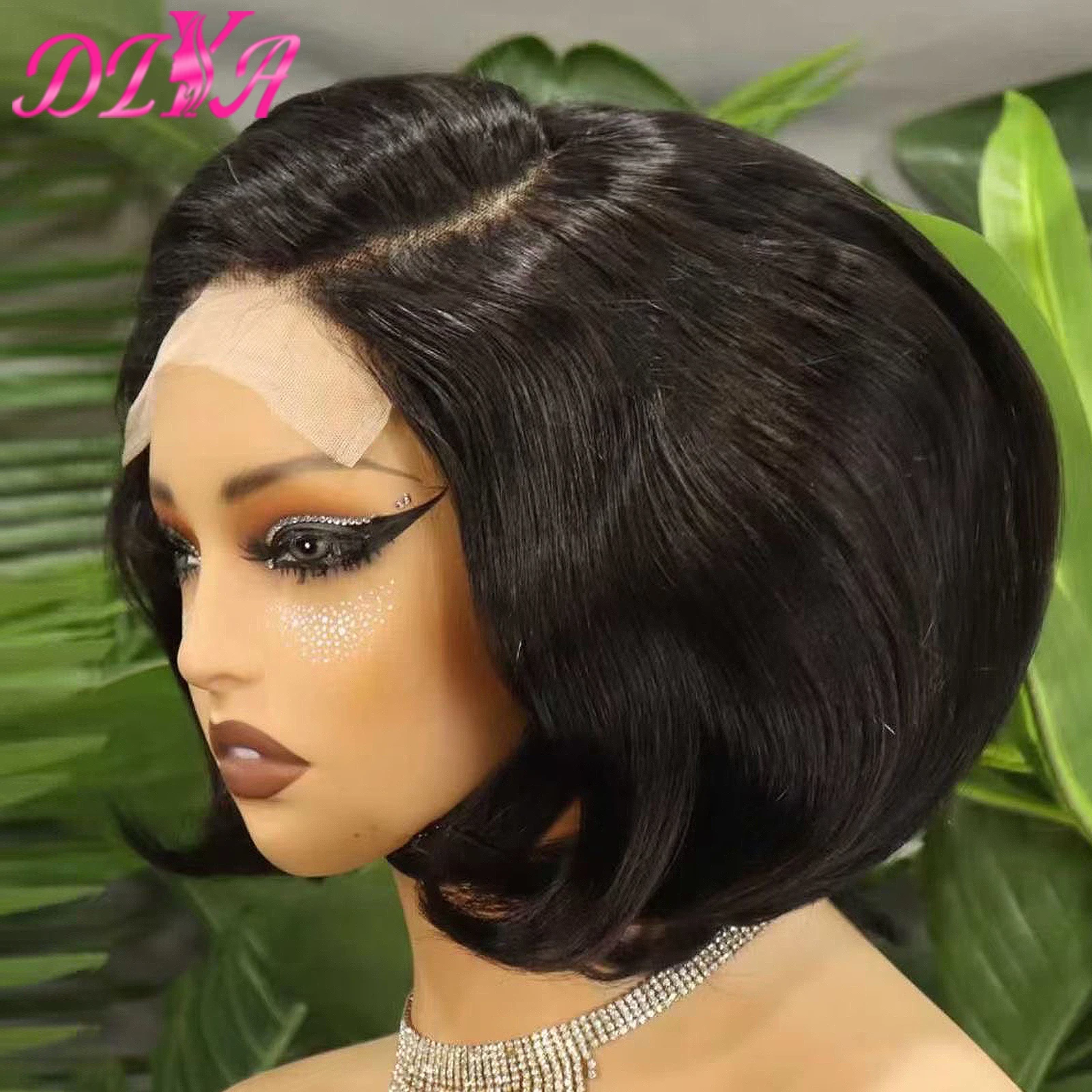 

5x5 Бесклеевой парик с кружевной застежкой, нарисованный, парик с стрижкой пикси, плотность 300%, толстый и полный прямой боб, парики из человеческих волос для женщин