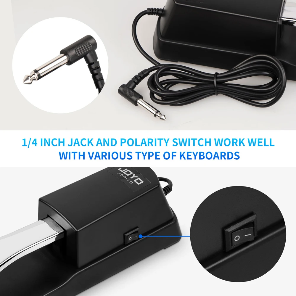 JOYO JSP-10 Piano Sustain Damper Pedal MIDI Keyboard Synth Sustain Pedal with Polarity Switch Musical Instrument Accessories view 2