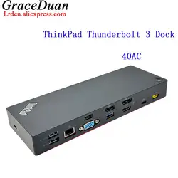 Thunderbolt 3 Dock 40AC przełącznik DBB9003L1 stacja dokująca USB typu C 4K 60hz DP HDMI VGA RJ45 do Lenovo ThinkPad Laptop 03x7543