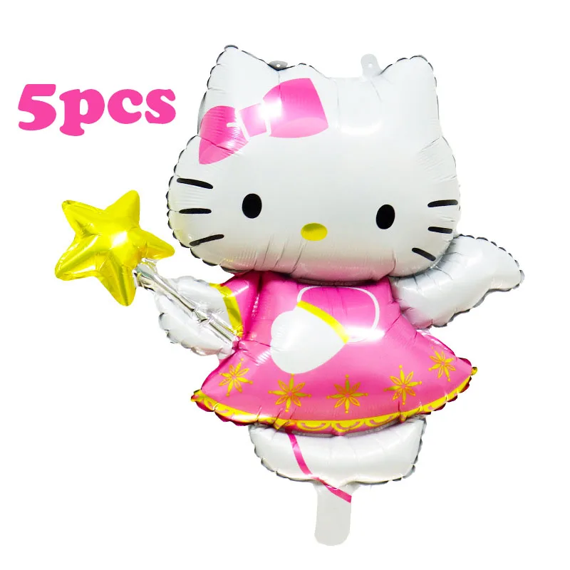 5Pcs Cartoon Hello Kitty Foil Balloon decorazione della festa di compleanno della ragazza palloncino in pellicola di alluminio palloncino giocattolo