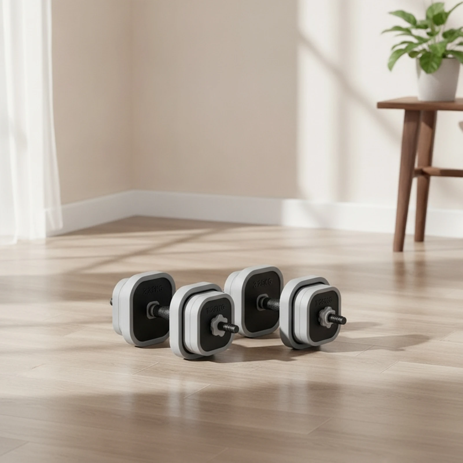 Adjustable Dumbbell Set Anti-Roll Dumbbell Set with Barbell Weights Detachable Fitness Equipment Secure for Beginners, Home Gym