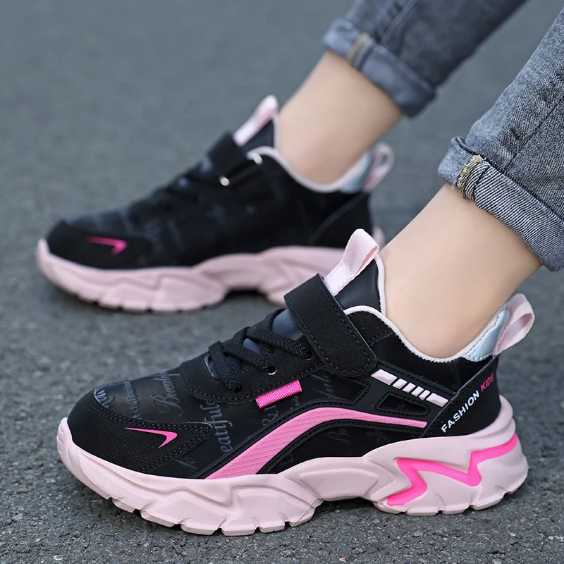 Scarpe Casual in pelle da ragazza rosa per bambini moda per ragazzo leggero in esecuzione per tutte le stagioni scarpe sportive per bambini