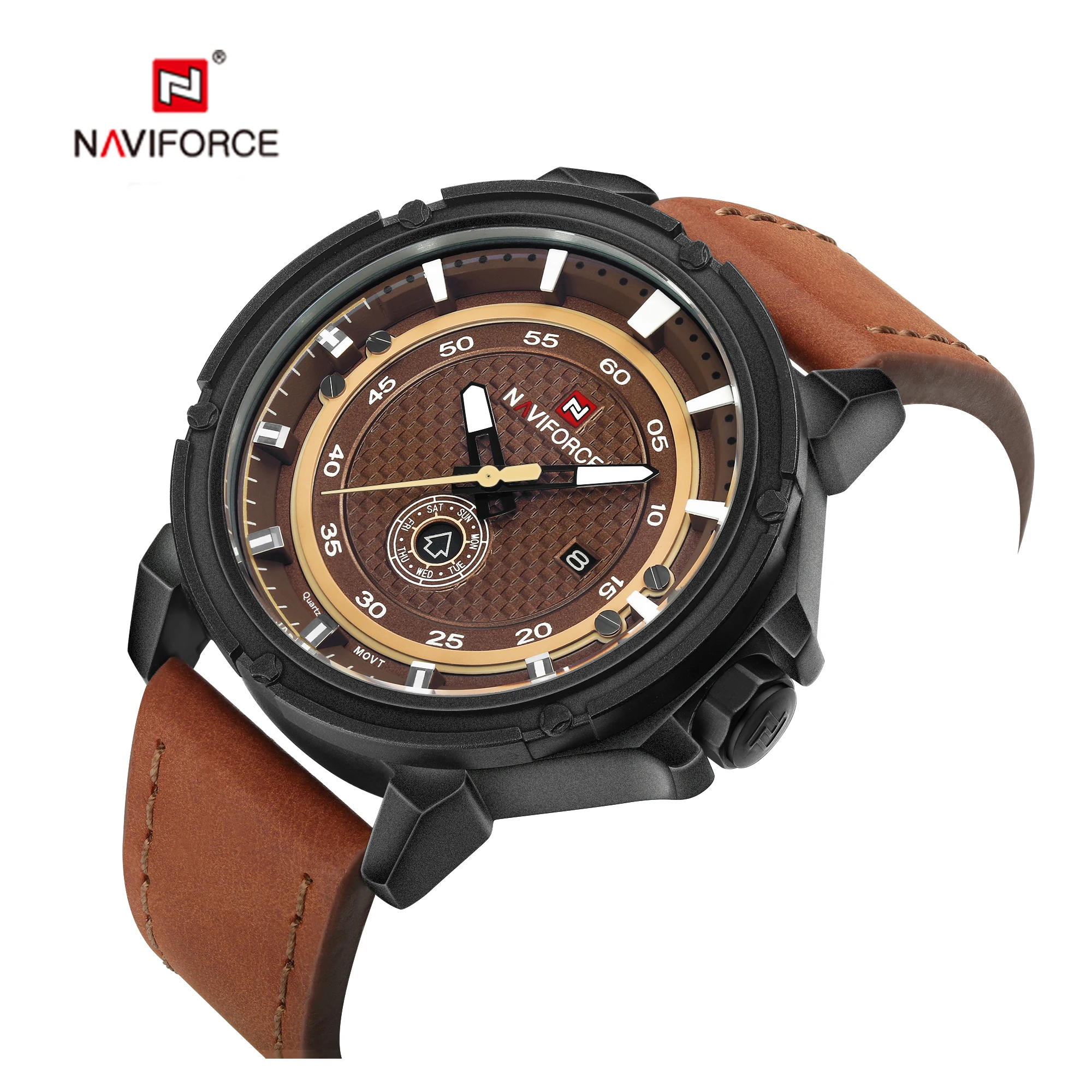 NAVIFORCE NF9083 Men Quartz Watches Top Brand Sports Auto Date Week Display High Quality 30M Waterproof Watch Relogio Masculino