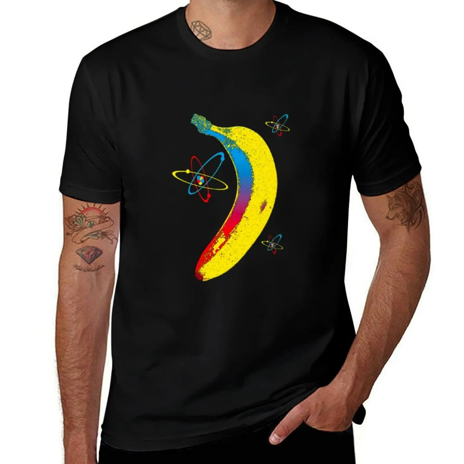 Футболка ATOMIC BANANA, таможенный дизайн вашей собственной одежды, рубашки с рисунком, мужская футболка большого размера с короткими рукавами