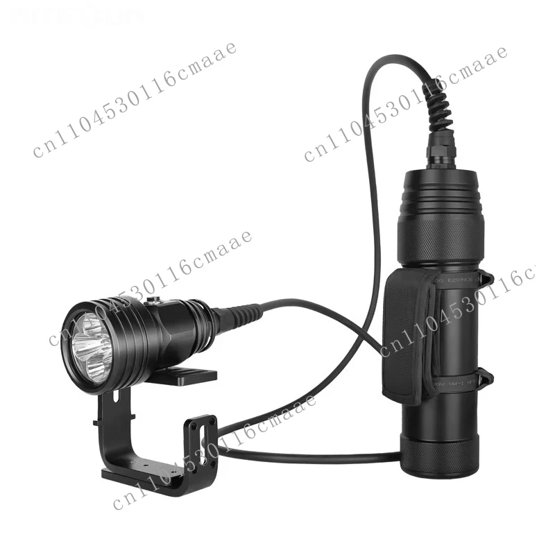 DIV10 Scuba Diving Torch 3000LM P68 200m Waterproof 26650 Battery Flashlight Canister Light for Underwater Dive Search Rescue