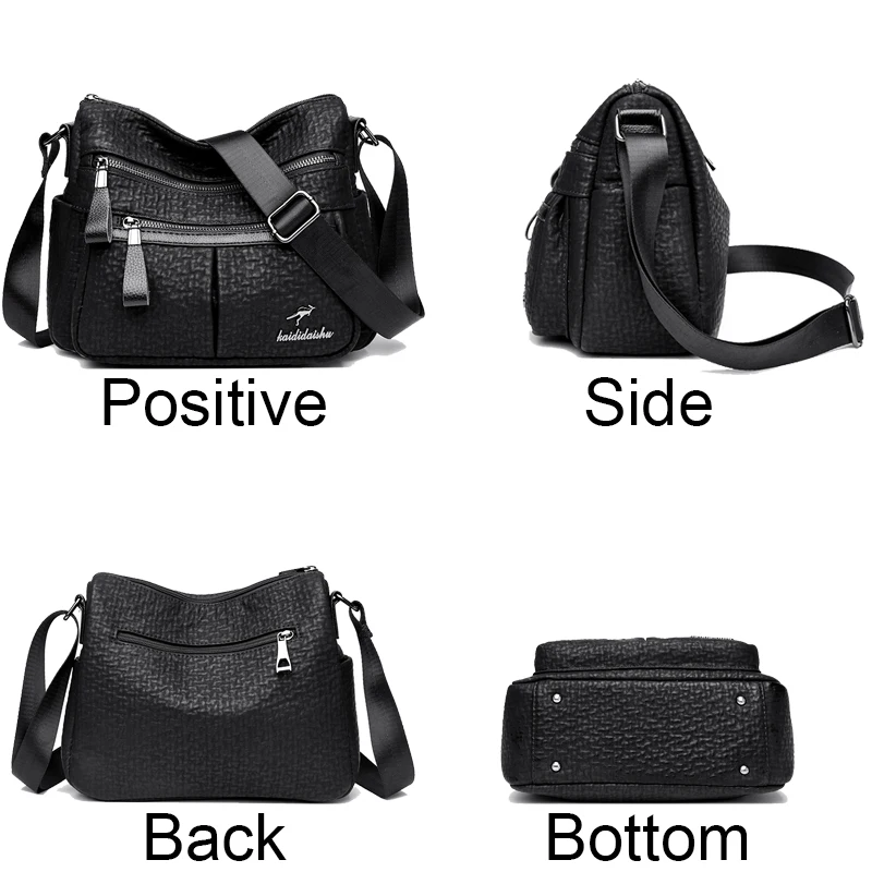 Fashion Multi Pocket Crossbody Shoulder Bag For Womens High Quality Soft Leather  Luxury Designer Large Capacity Messenger Bags