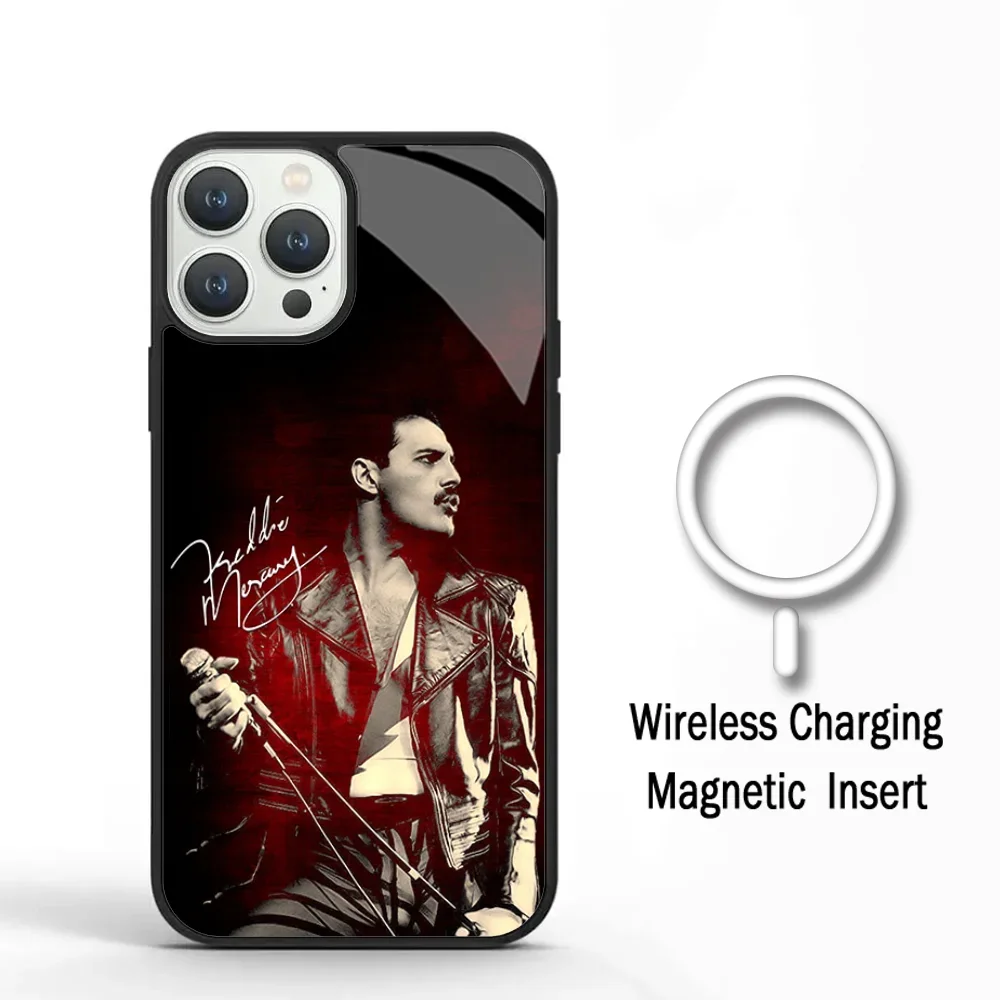 Band Q-Queen Phone Case For IPhone 11 12 13 14 15 Plus Pro Max Mirror Acrylic Cover For Magsafe