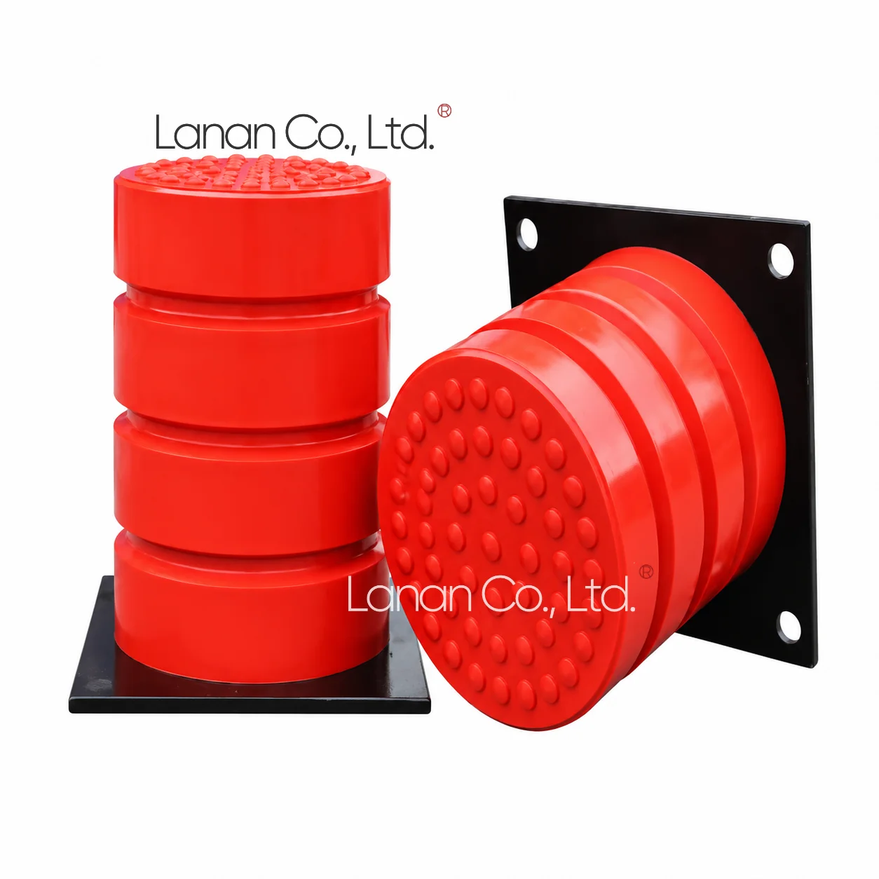 Lanan JHQ-C Polyurethane Buffer Crane Gantry Crane Corrosion-resistant Explosion-proof Anti-collision Block with Base Plate