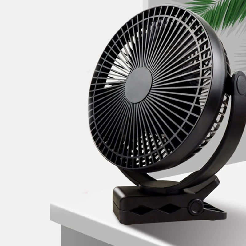 Ventilatori a pinza robusti ricaricabili USB da scrivania di piccole dimensioni con 4 velocità, ventilatore portatile personale per l'ufficio della camera da letto del passeggino