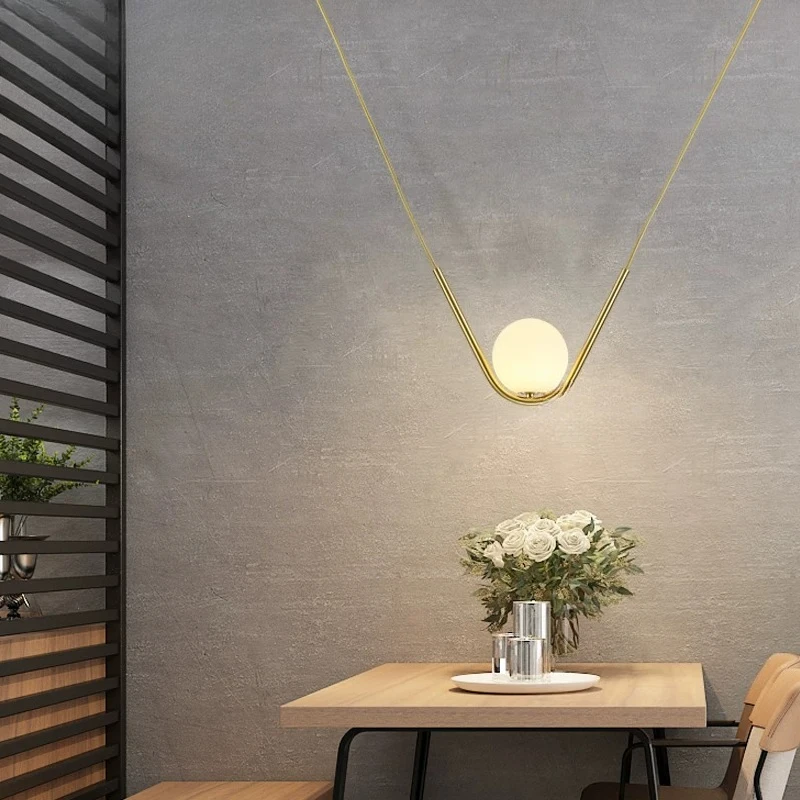 Chandelier creative personalized glass ball lamp modern simple art front desk store lamp