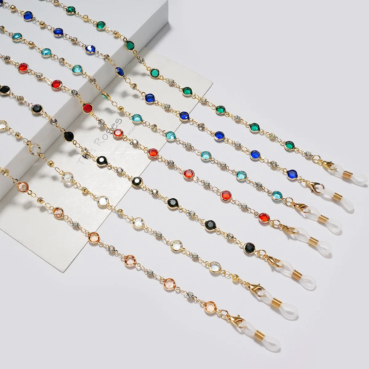 2025 New Colorful Glass Bead Glasses Chain (1 Pack) Anti-Loss Metal Glasses Chain Multifunctional Mask Chain Glasses Accessories