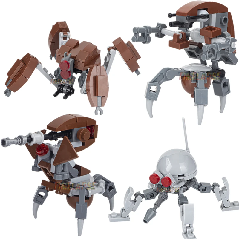 NEW MOC Star Mercenary Droideka Mini Spider Crab Robot Sniper Film Classic Model Building Blocks Sets Bricks Toy City