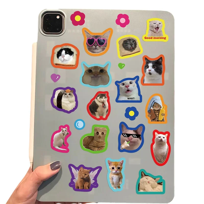 8 sztuk Kawaii Kitten naklejki Kawaii Cartoon naklejki telefon komórkowy na lodówkę wodoodporna dekoracyjna naklejka artykuły papiernicze