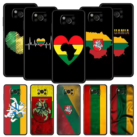 Flag of Lithuania flag Phone Case For For Xiaomi Poco X6 X5 Pro X4 X3 NFC F5 Pro F4 F3 GT M5 M4 Pro 5G M3 C51 C50 C55 Soft Cover
