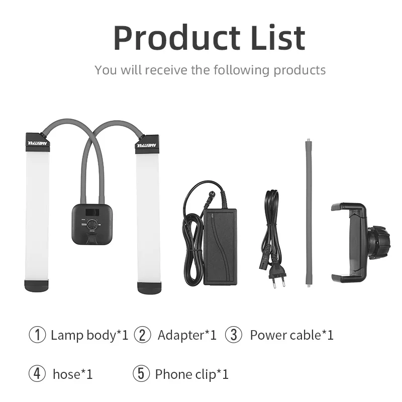 AMBITFUL AL-20 3000K-6000K 40W مزدوجة الأسلحة ملء LED الفيديو الضوئي شرائط طويلة مصباح ليد ليوتيوب Tiktok البث المباشر