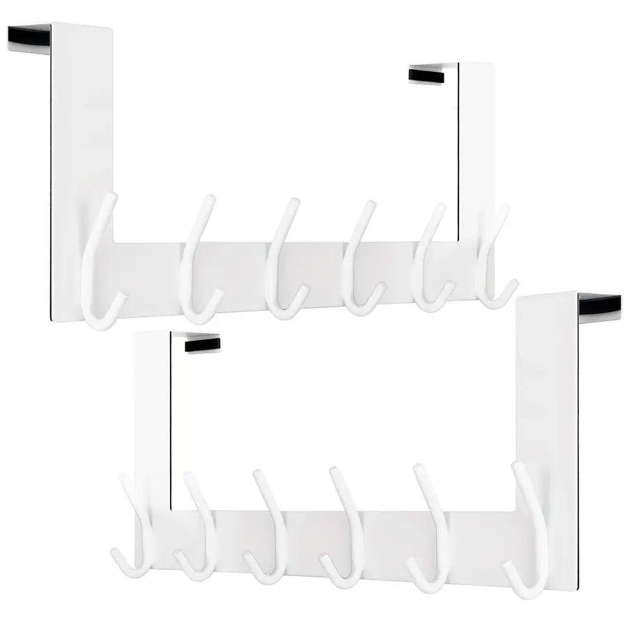 

Over The Door Hooks,Door Hanger Over The Door Towel Rack,Door Coat Towel Hanger Door Coat Rack 6 Hooks for Hanging Clothes,Jacke