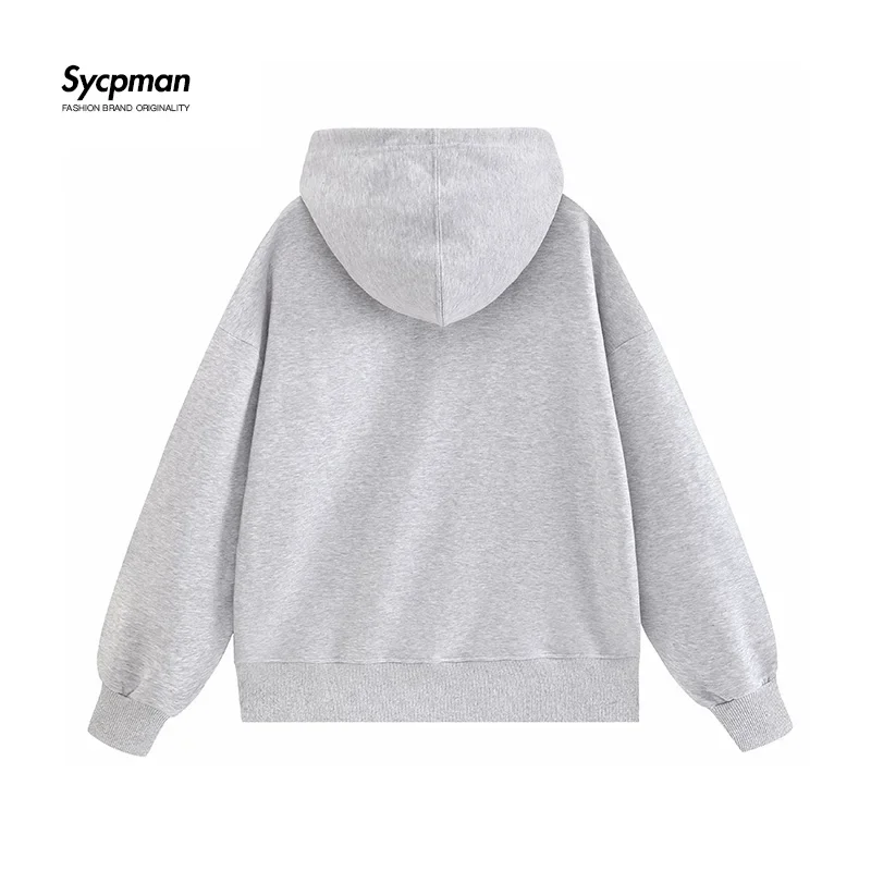 Cotton Pullove Hoodie Men Solid Color Tide Brand Long Sleeve Round Neck Hoodless Spring Autumn Terry Thin Coat Women Sweatshirt