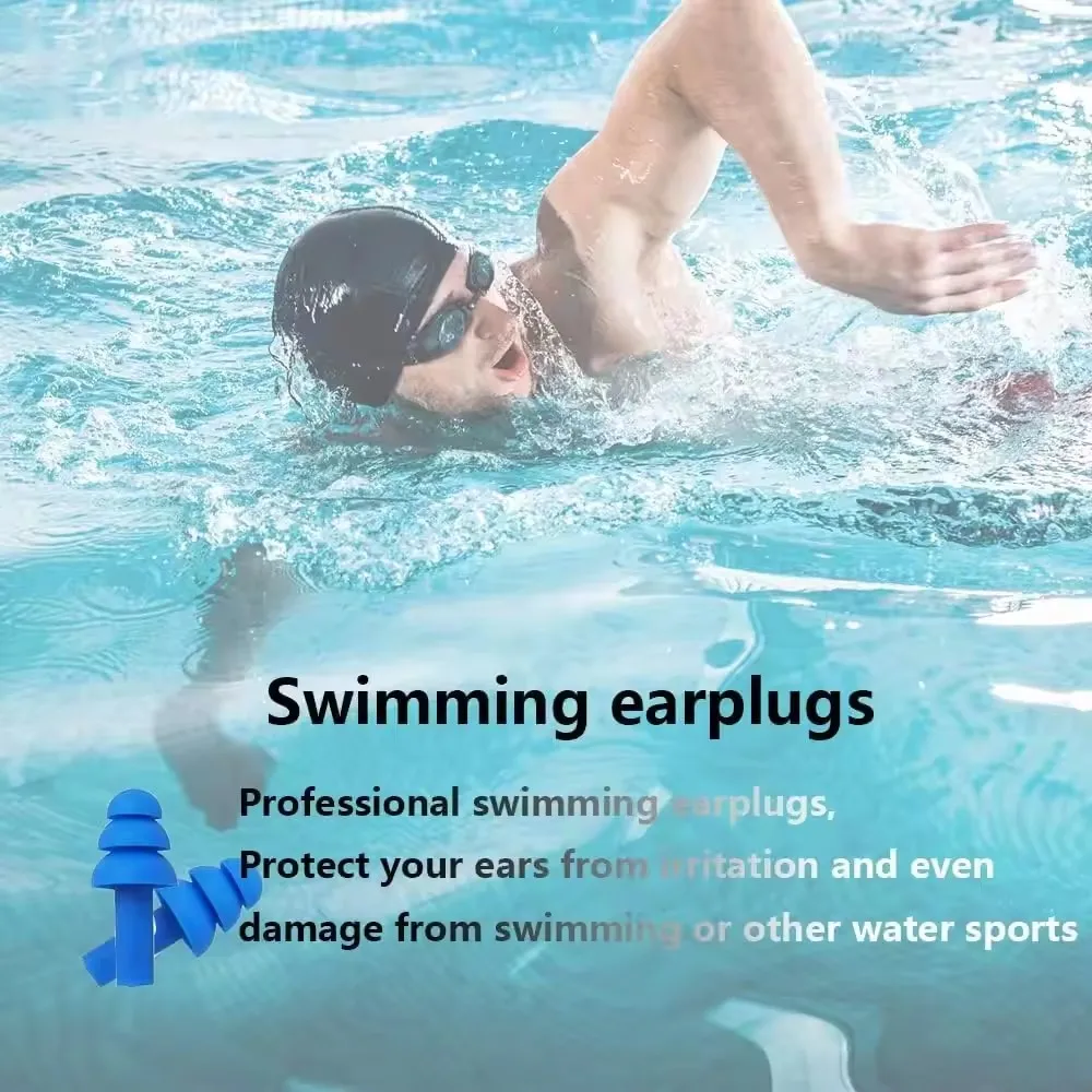 5pcs Silicone Ear Plug Ear Protection Sleeping Travel Anti-Noise Earplugs Waterproof Swim Earplugs for Adult Children Swimmers