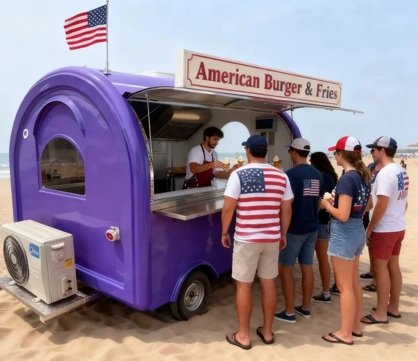 Customized Mobile Coffee Bar Dessert Food Truck Hamburger Hot Dog Ice Cream Milkshake Food Trailers Fully Equipped Food Trailer