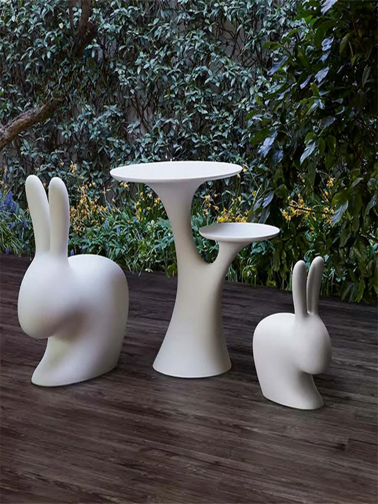 Cartoon FRP leisure seats, creative children's fun rabbit shape stools, cute decorative chairs