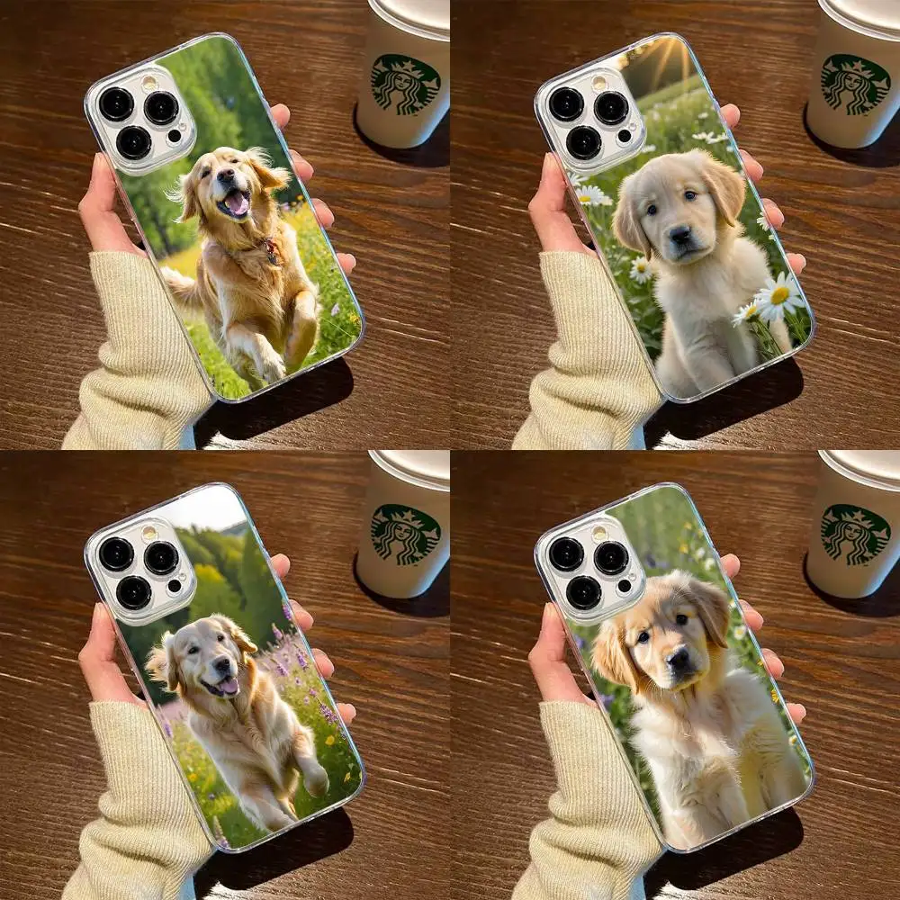 

Happiness among the golden retrievers Phone Case For iPhone17,16,15,14,13,12,11 Plus,Pro Max Soft Transparent Cover