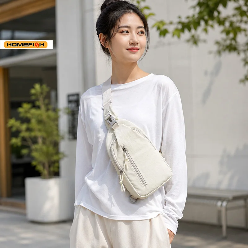Women Chest Bag, Men Casual Single Shoulder Crossbody Bag, Anti‑Splash Trendy Chest Bag for Smart Commuting Travel Cycling