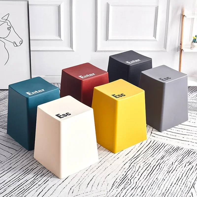 Color Keyboard Plastic Stool Creative Simple Living Room Table Foot Stool Minimalist Keyboard Glue Bench Multifunction Furniture