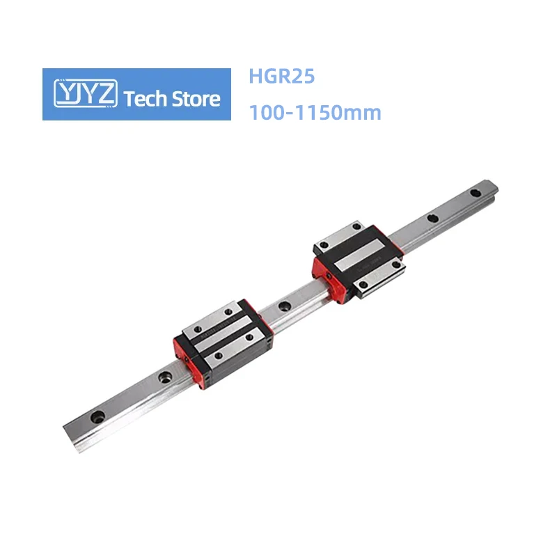 

1PC HGR25 Square Linear Guide Rail 100-1150mm+2PCS HGH25CA HGW25CC Slider Block Carriages For CNC Router Engraving Machines Part