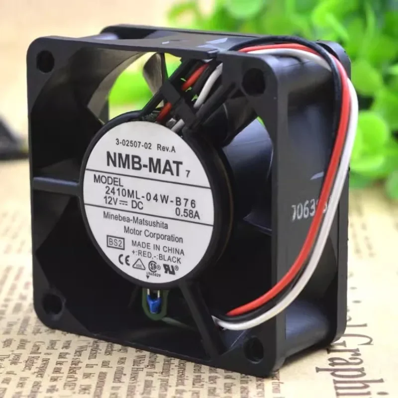 مروحة تبريد أصلية لـ NMB ، تحكم ذكي في درجة الحرارة ، جديدة ، 2410ml-4w-b76 ، 12 فولت ، 0.58A ، 60x60x25mm