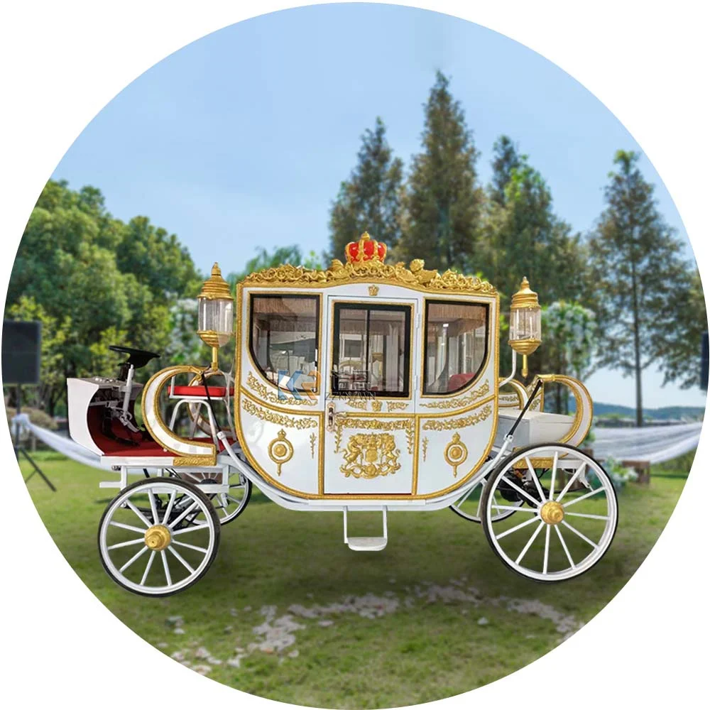 Caleches Sightseeing Horse Drawn Carriage Wedding horse Wagon Carts Electric Horse Carriage Cart