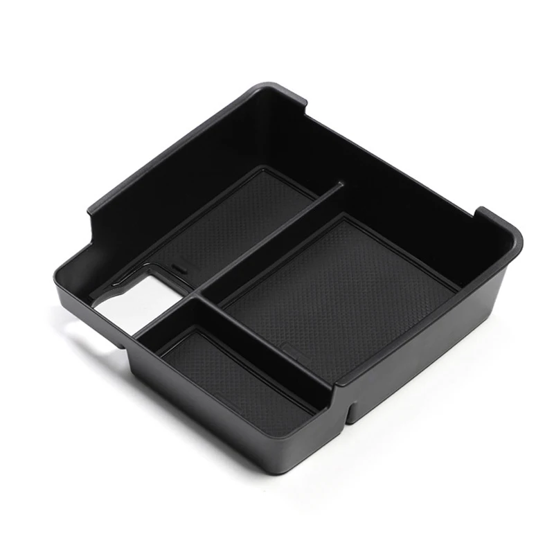 Caja de almacenamiento para reposabrazos de consola central de coche, bandeja organizadora apta para Nissan Frontier 2023 2022, multifuncional con alfombrilla antideslizante, color negro