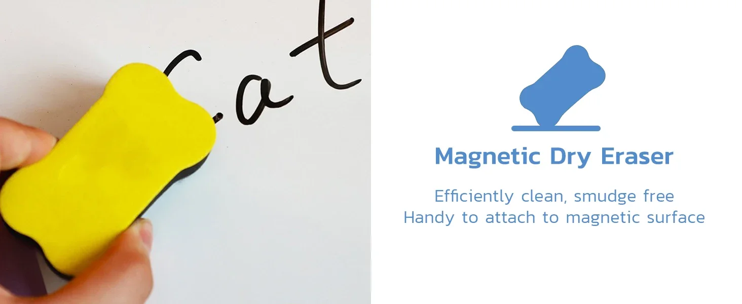 Magnetisches Whiteboard im A2-Format, trocken abwischbare Whiteboard für Kühlschrank, (23,6" x 16,5"), mit 8 trocken abwischbaren Markern und 1 Radiergummi – Detail 12