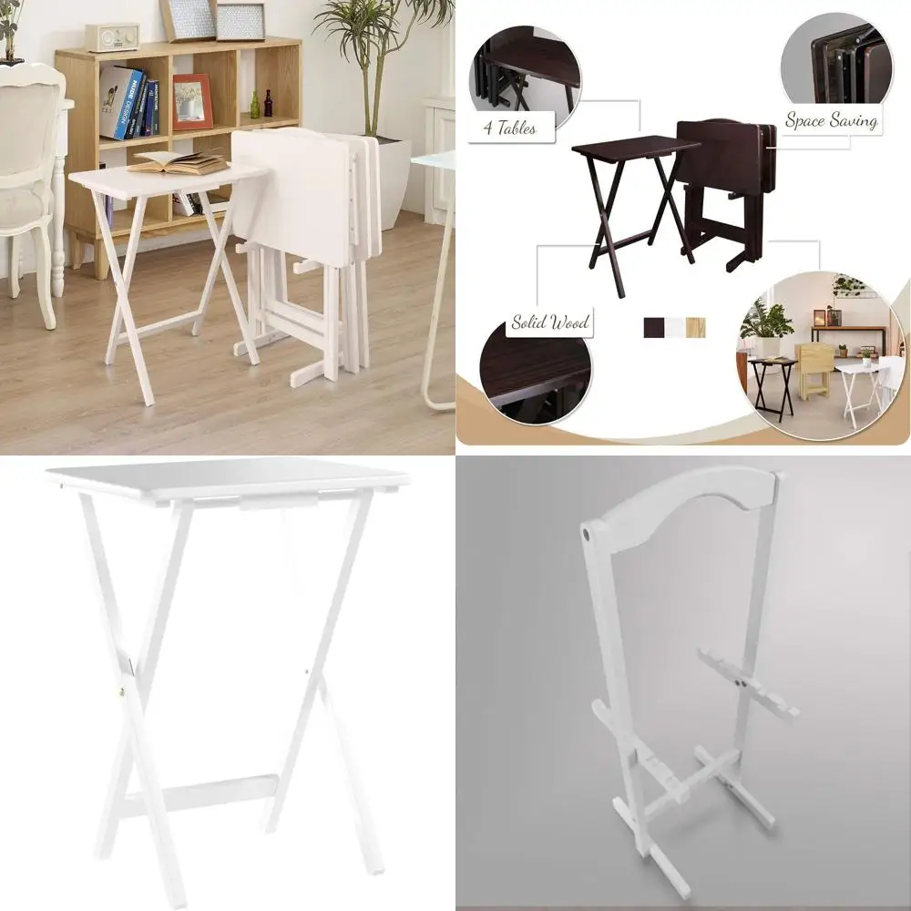 

5-Piece White Tray Table Set (660-41)