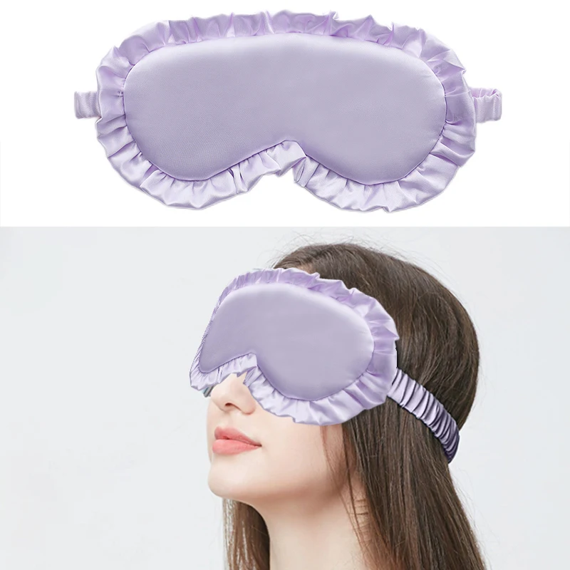 1Pcs Ruffle Sleep Eye Mask Eye Protection Travel Soft Sleeping Shading Eye Covers Multicolor Eye Patches For Woman Man