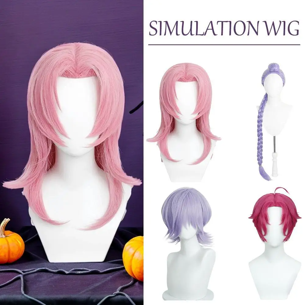 Filme kpop cosplay peruca rumi caçadores de demônios cor roxa cabelo longo resistente ao calor perucas sintéticas adereços de carnaval
