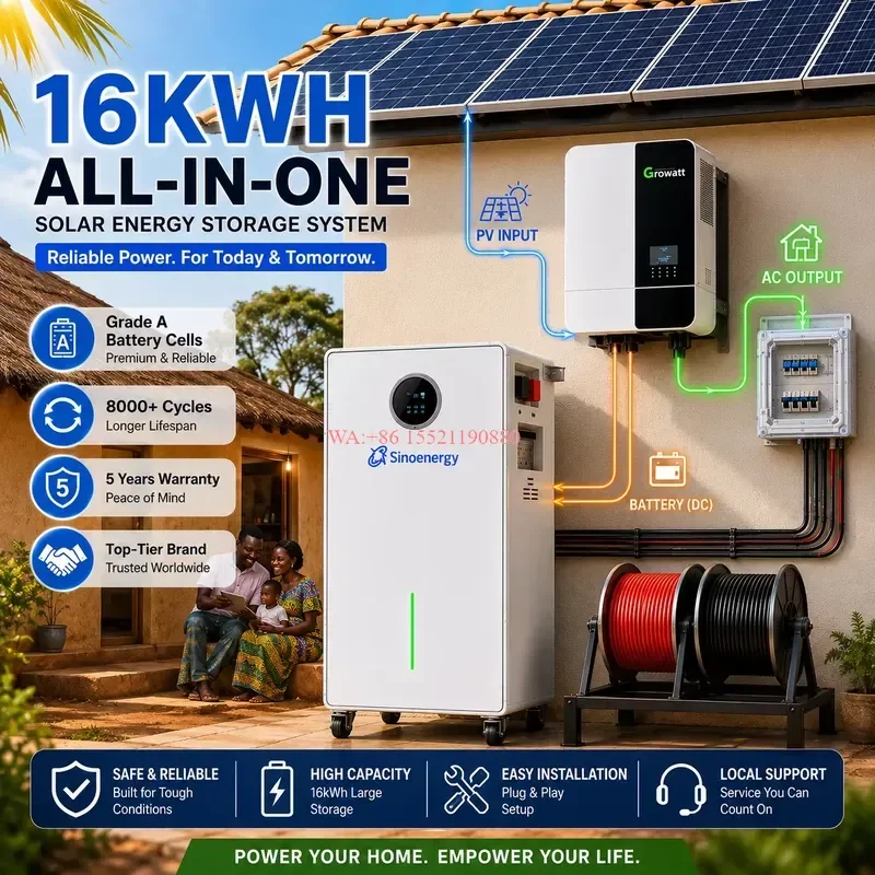 WMWMNU for SMSEnergy Complete 16kWh Lithium Ion Solar Battery Storage System MPPT Controller Solar Panels Inverter Cables