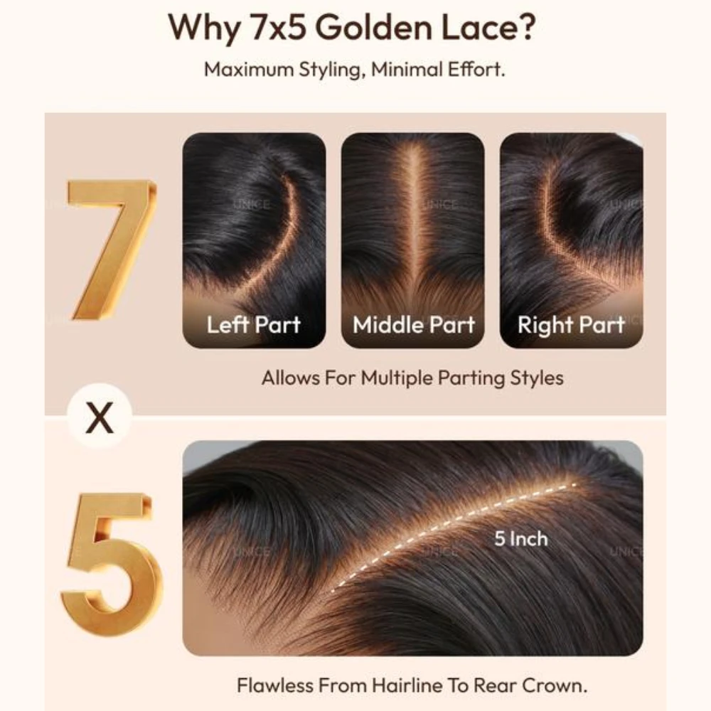 UNice 7x5 Bye Bye Slip™ Lace Burmese Curly Wig With Bangs & Finger Coil Ends Pull & Go Drawstring Glueless Human Hair Wig Ready To Go 150% Density image 8