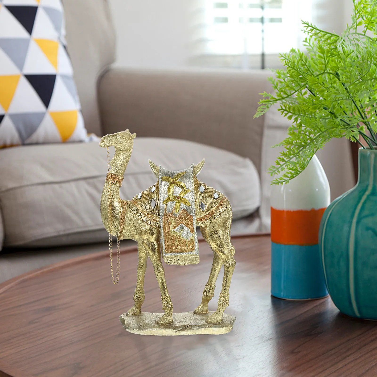 Resin Camel Statue Middle East Decor Modern Simple Style Strong Wear Break Resistant Home Living Room Dining Table Decoration